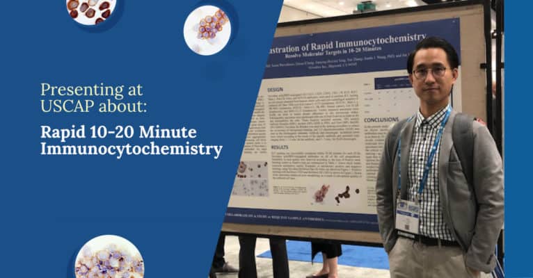 Shuo Chen, Ph.D. presenting first poster on Rapid ICC testing